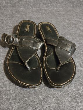 Born Black Leather Thong Sandals